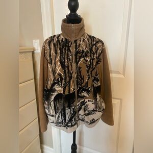 Fluide Brown and Black Forest Print Sweater